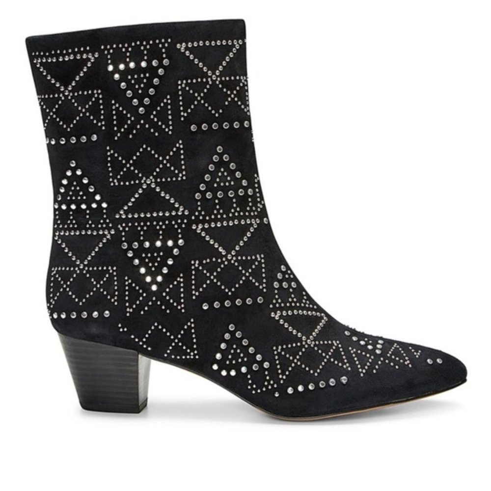 Rebecca Minkoff Black Embellished Hessania Booties